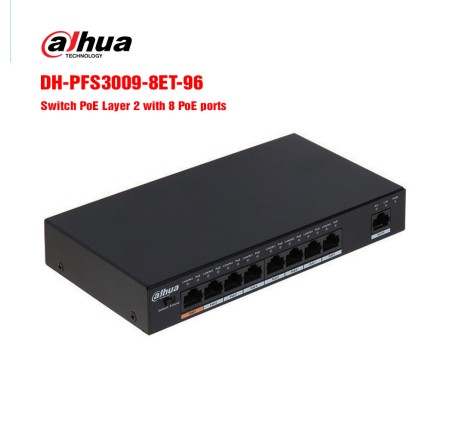 Switch PoE 8 port Dahua DH-PFS3009-8ET-96