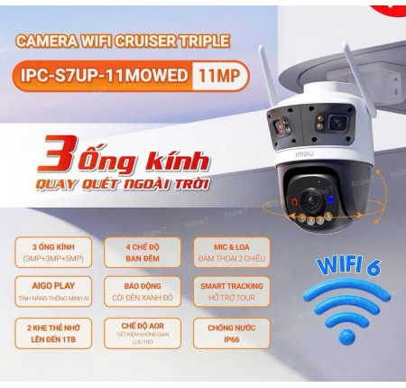 Camera Wifi imou IPC-S7UP-11M0WED ( 3 Mắt ) Chính Hãng