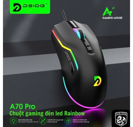 Mouse Deiog Gaming A70 Pro Led RGB Chính Hãng