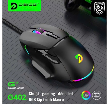 Mouse Deiog Gaming G402 Macro Led RGB Chính Hãng